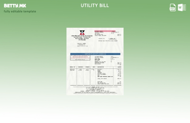 модерен стил USA West Memphis Utility Commision Шаблон за збор за сметка за кому